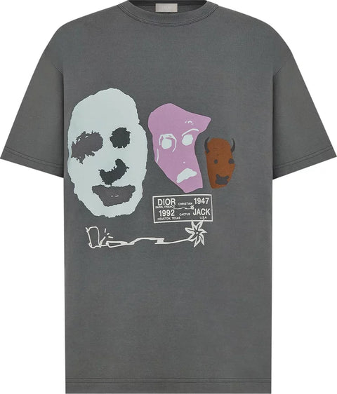 Cactus Jack Dior Faces Tee Grey