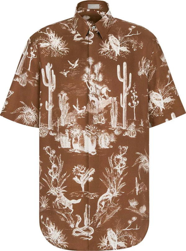 Cactus Jack Dior Silk Button Shirt Brown
