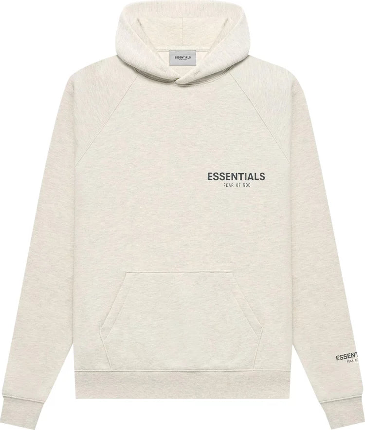 Essentials Chest Logo Oatmeal Hoodie