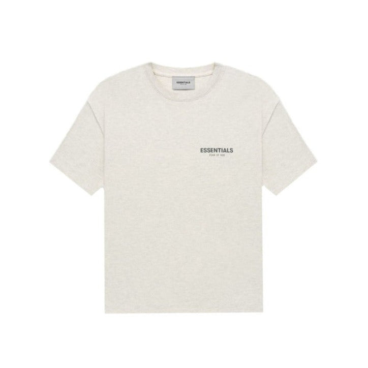 Essentials Chest Logo Oatmeal Tee