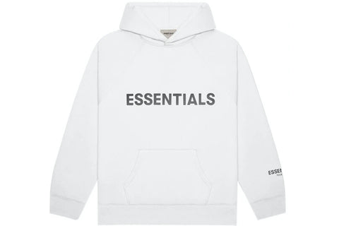 Essentials Front Logo White Hoodie
