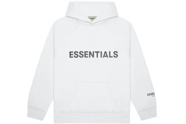 Essentials Front Logo White Hoodie