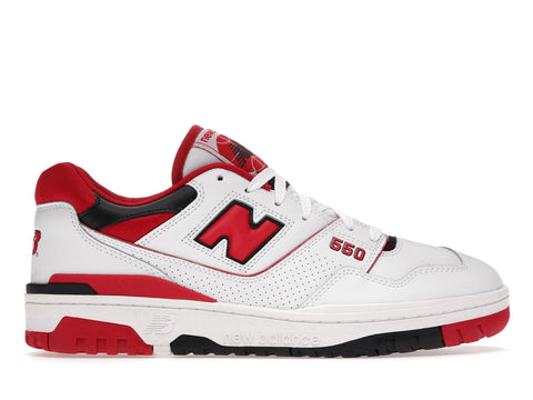 White Red New Balance 550